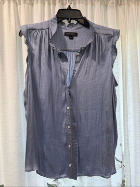 Banana Republic Pleated Sleeveless Blouse Boutique Blue Size L